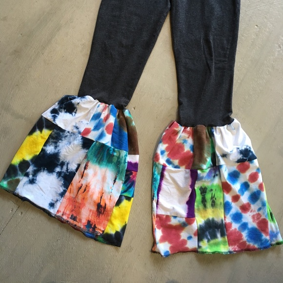 One of a kind tie dye bell bottom yoga pants - Picture 2 of 5